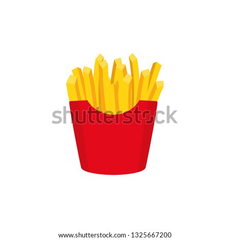 French fries illustration. Isolated on white. Fast food. Vector