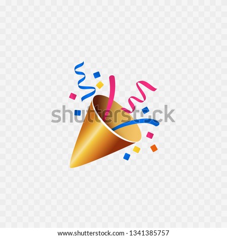 Party popper icon. Isolated on white. Confetti icon. Vector