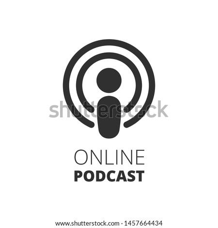 Podcast icon. Online podcast illustration. Vector