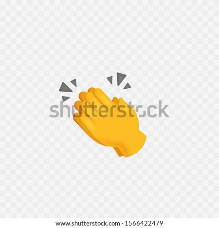 Hands emoji. Clapping hands. Isolated on white. Hand clapping. Vector