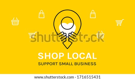 Shop local. Support small business. Coronavirus Quarantine. Vector
