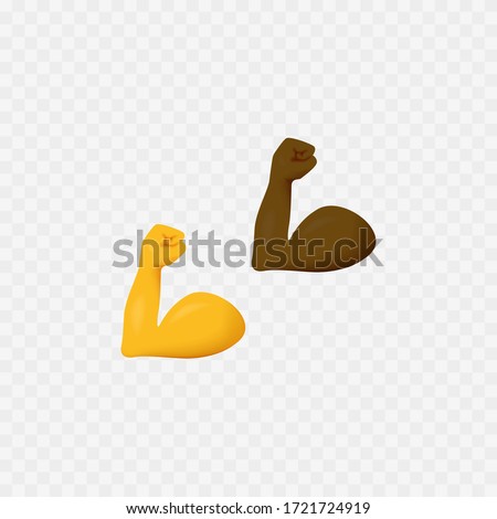 Strong emoji. Muscle. Hand Bicep. Strong. Vector