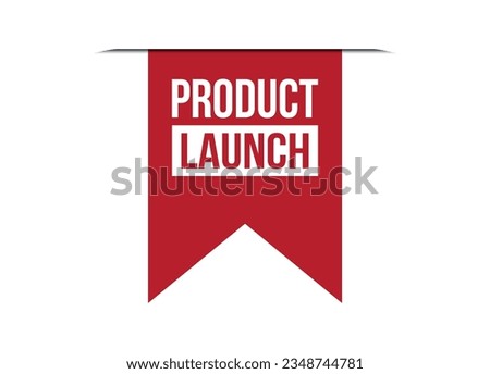 product launch red vector banner illustration isolated on white background