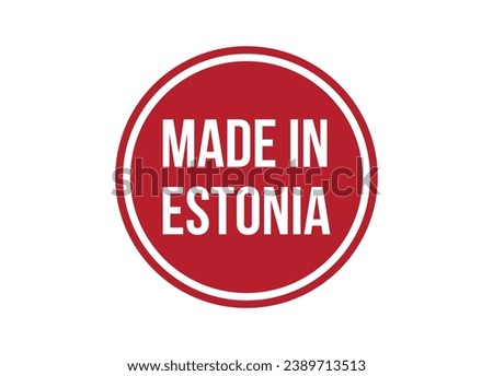 Made in Estonia red vector banner illustration isolated on white background