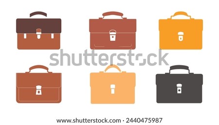 Briefcase icon set. Collection of briefcase vector icons on white background. Flat icon