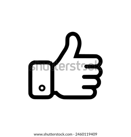 Thumbs up icon. Black Thumb up icon on white background. Vector illustration