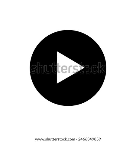 Play button icon. Black Play button icon on white background. Vector illustration