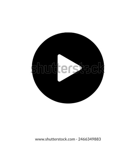 Play button icon. Black Play button icon on white background. Vector illustration