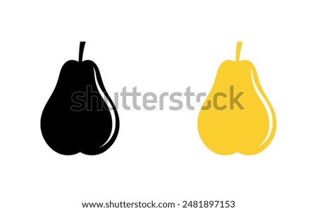 Pear icon on white background. Vector illustration in trendy flat style