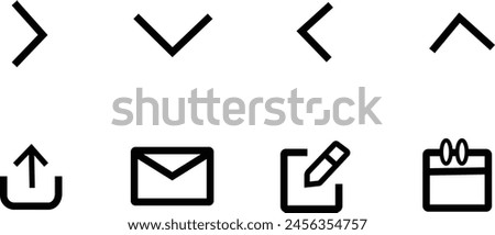 Set of icons different icon up,down,left,right,mail,upload write icon set