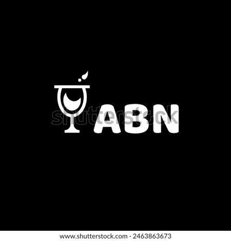 ABN Logo, ABN Letter logo, ABN Logo with wine glass icon. ABN initial logo for business.