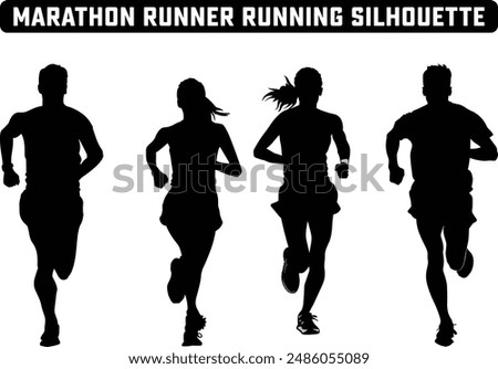 Similar – Image, Stock Photo Athletic woman running on paved street