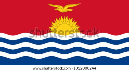 Vector Illustration Flag of Kiribati for continue, Flag Of Kiribati Isolated On White Background.