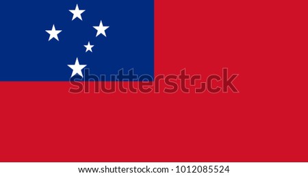 Vector Illustration Flag of Independent State of Samoa for continue, Flag Of Independent State of Samoa Isolated On White Background.