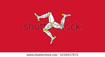 Vector Illustration Flag of Isle of Man (UK) for continue, Flag Of Isle of Man (UK) Isolated On White Background.