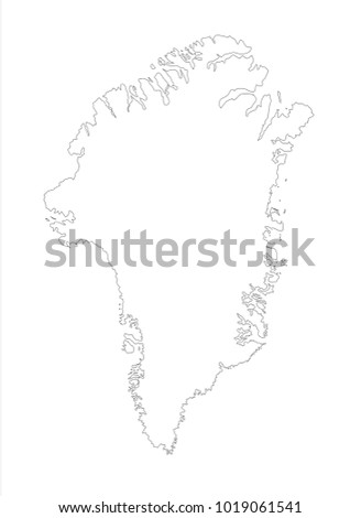 Vector Illustration Map of Greenland (Denmark) in white background for continue, Map Of Greenland (Denmark) Isolated On White Background.