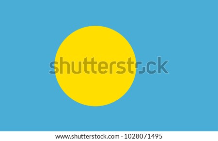 Vector Illustration Flag of Palau for continue, Flag Of Palau Isolated On White Background.