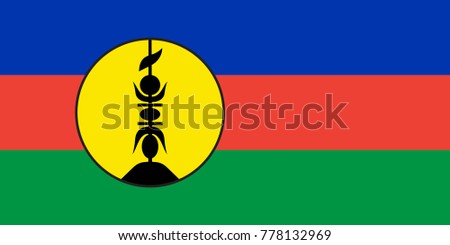 Vector Illustration Flag of New Caledonia (France)  for continue.