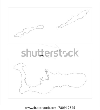 Vector Illustration Map of Cayman Islands (UK) in white background for continue.