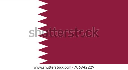 Vector Illustration Flag of Qatar for continue, Flag Of Qatar Isolated On White Background.
