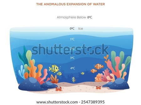 The anomalous expansion of water occurs between 0°C and 4°C, where water expands upon cooling, making ice less dense and allowing it to float on liquid water.