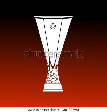 Vector graphic illustration of Europa League Trophy silhouette. European football competition trophy.