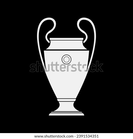 Vector graphic illustration of silhouette Champions League Trophy. European clubs football tournament trophy.