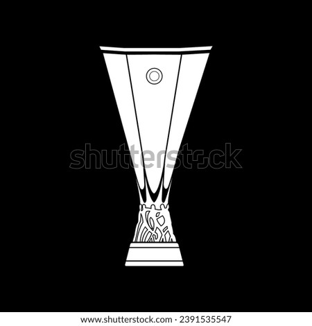 Vector graphic illustration of Europa League Trophy silhouette. European football competition trophy.