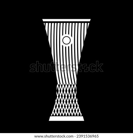 Vector graphic illustration of silhouette Conference League Trophy. European clubs football tournament trophy.