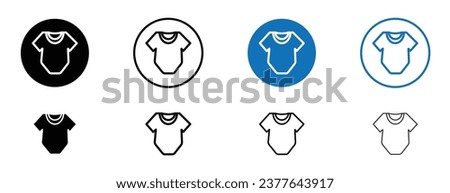 Baby onesie vector icon set. Baby bodysuit icon for ui designs.