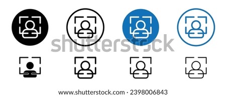 KYC line icon set. KYC customer data digital verification in black and blue color.