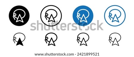 Lasso Tool Line Icon Set. Technology Polygonal Art Graphic Design Symbol in black and blue color.