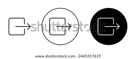 Sign Out Line Icon Set. Exit, Quit Vector Icon. Output Sign in black and blue Color. Account Logout Vector Icon.