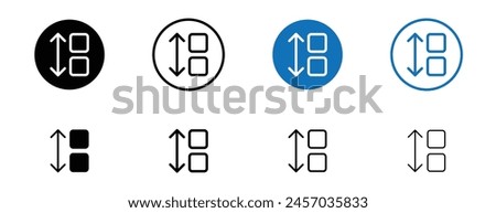Apps Sort Vector Icon Set for Alphabetical Organization in black and blue Color