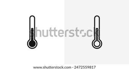 Thermometer half vector icon set.