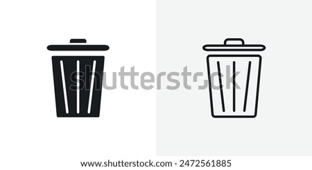 Trash black vector icon set.