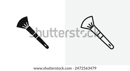 Makeup brush black vector icon set.