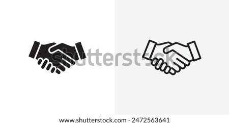 Handshake black vector icon set.