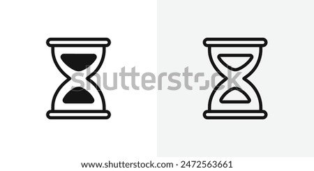 Hourglass end black vector icon set.