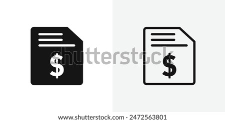 File invoice black vector icon set.