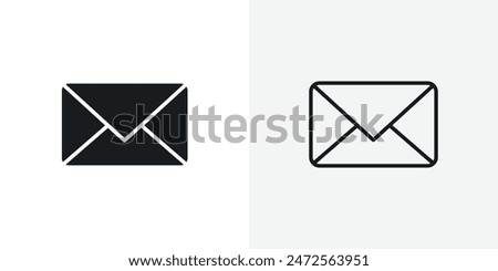 Envelope black vector icon set.