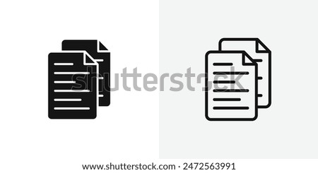 Duplicate black vector icon set.