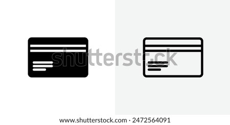 Credit card black vector icon set.