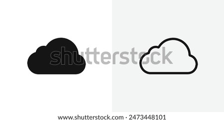 Cloud black vector icon set.