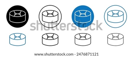 Drum steelpan thin line black and blue icon