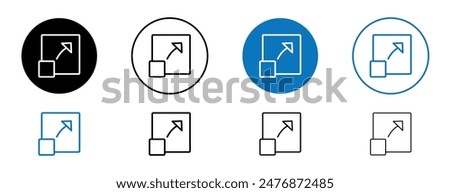 Window Maximize thin line black and blue icon