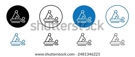 Massage vector icon set in black and blue color.