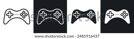 Gamepad icon set. video game controller vector symbol.