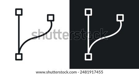 Code branch icon set. merge data request vector symbol. route code sign in filled and outlined style.