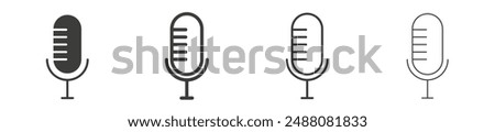 Microphone vector icon set on white background